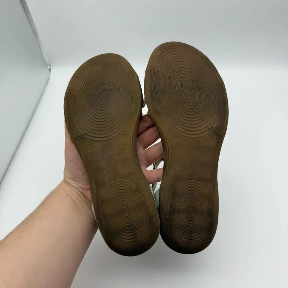 Miz Mooz Medina T Strap Leather Sandal Aquamarine Blue EU 37 US 6.5-7 - Picture 11 of 15